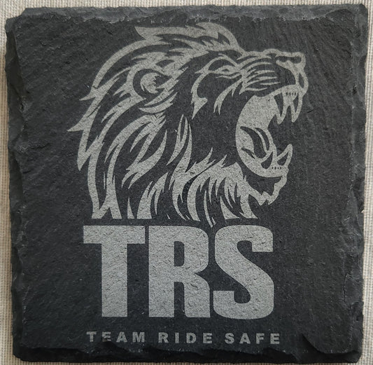 Lot de 4 dessous de verre en ardoise gravé - TRS