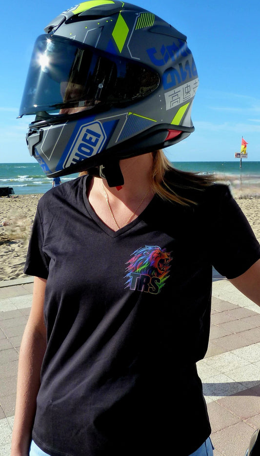 T-shirt à manches courtes col V femme - TRS MULTI
