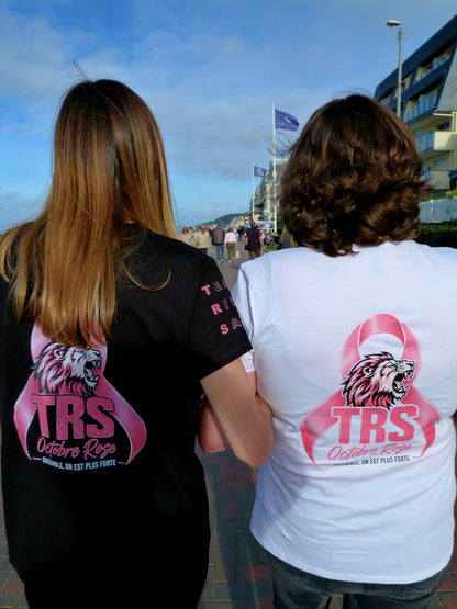 T-shirt à manches courtes col V femme - ROSE