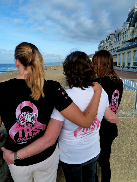 T-shirt à manches courtes col V femme - ROSE