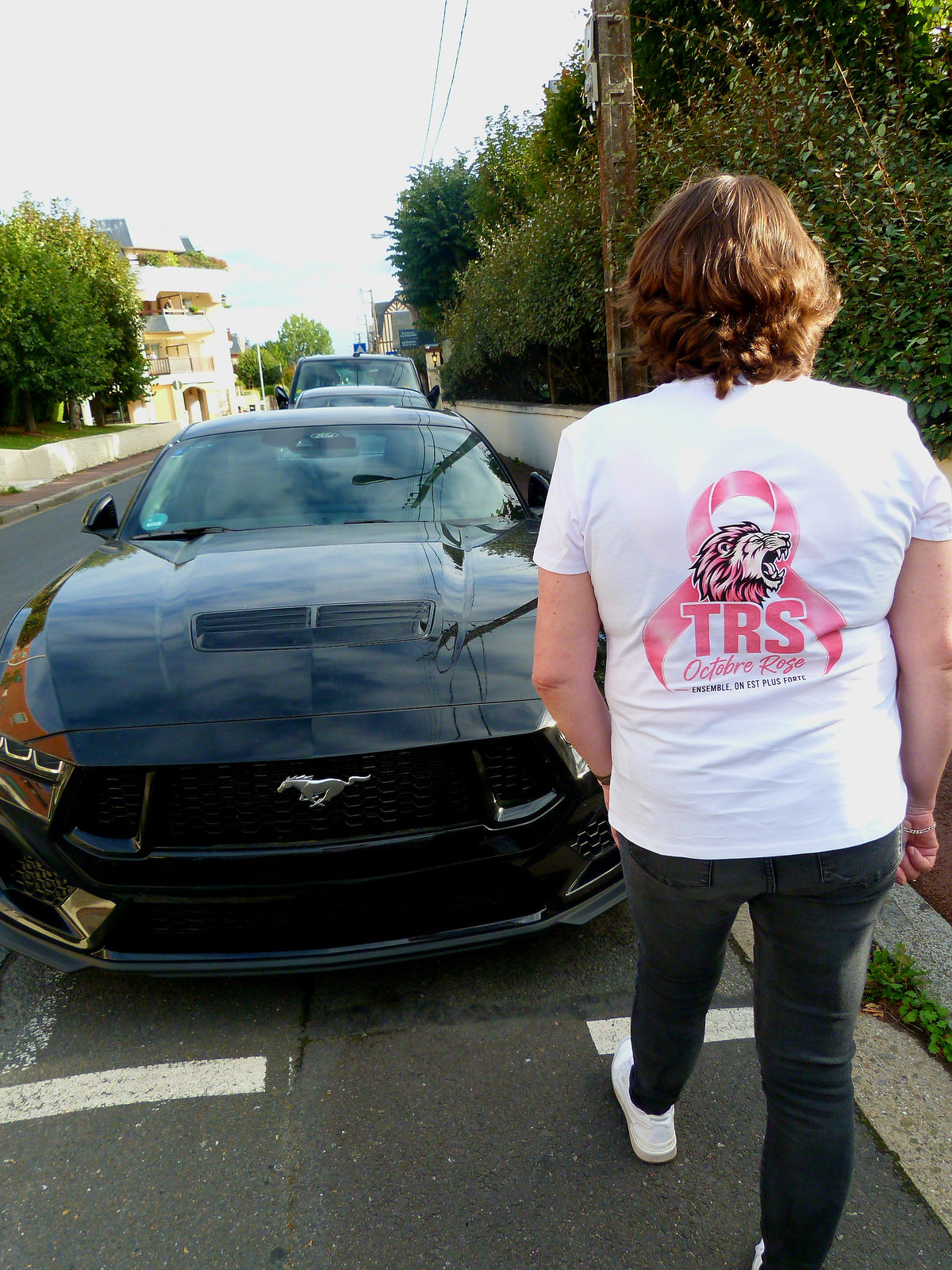 T-shirt à manches courtes col V femme - ROSE