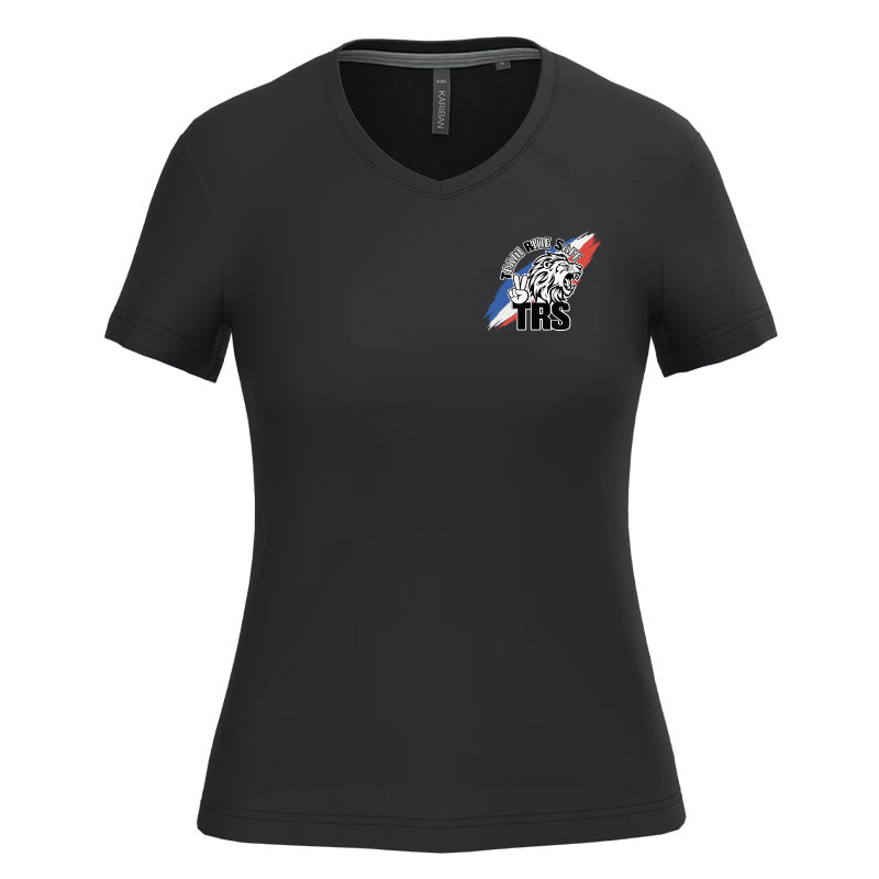 T-shirt à manches courtes col V femme - TRS FULL TRICOLORE