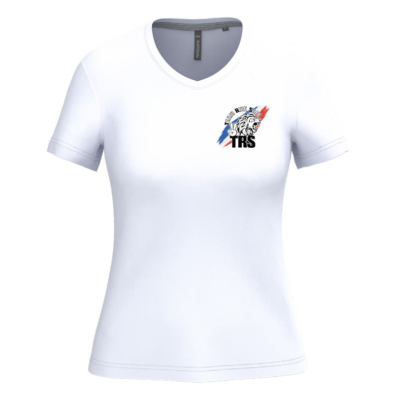 T-shirt à manches courtes col V femme - TRS FULL TRICOLORE