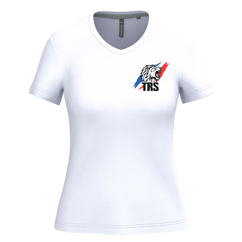 T-shirt à manches courtes col V femme - TRS TRICOLORE